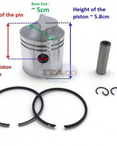 Boat Motor Piston Kit Assy Ring Set 6E0-11631 98 97 6EO For Yamaha Outboard 4HP 5HP 2-stroke 50MM Marine Engine