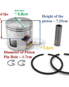 Boat Motor Piston Assy Kit Ring Set 346-00001 779 96151 for Tohatsu Nissan Mercury Outboard M NS 25HP 30HP STD 68MM 2 stroke Engine