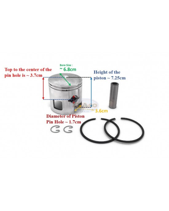 Boat Motor Piston Assy Kit Ring Set 346-00001 779 96151 for Tohatsu Nissan Mercury Outboard M NS 25HP 30HP STD 68MM 2 stroke Engine