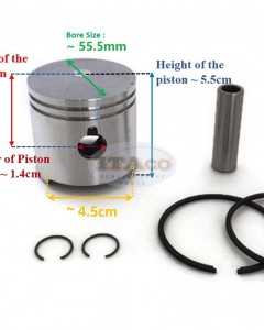 Boat Motor Piston Assy Ring Set 369-00004-0 1M for Tohatsu Nissan Outboard M 4HP 5HP 55.5MM /050 2-stroke Engine