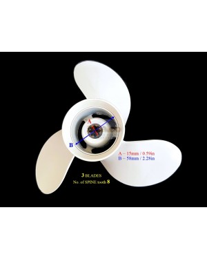 Boat Motor New Aluminium Propeller Assy 683-45943-00-EL for Yamaha Parsun Makara Outboard 3X9 1/4X10 1/2 Right, fit 9.9, 15, 20 HP 2/4-stroke Engine