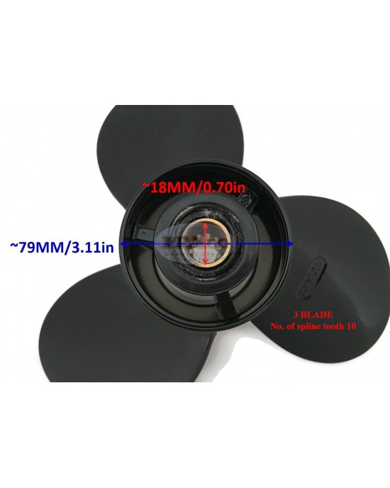 Boat Motor Propeller Aluminium for Suzuki Outboard 58100-96420 58100-96421 20HP - 40HP 3 X 10 1/4 X 11" 2/4 stroke Engine