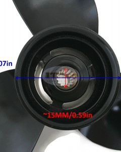 Boat Motor Propeller Assy Aluminium 362-64105-0 M 48 879779 for Tohatsu Nissan Mercury Mercruiser Quicksilver Outboard M NS F 9.9HP 15HP 18HP 3 x 9 1/4" x 7" 2/4-stroke Engine