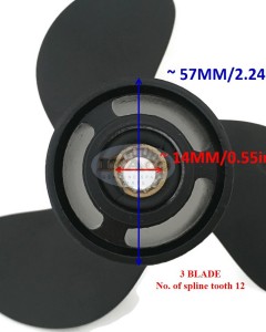 Boat Motor 7.8x8 Aluminium Alloy Propeller 812950 812950002 for Tohatsu / Nissan 4HP 5HP 6HP / Mercury Mariner 2-Stroke 5HP Outboard Motors 7.8 x 8 inch Engine