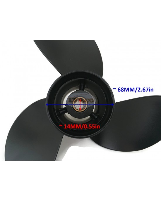 Boat Motor F8.5 Aluminum Alloy Propeller F8-04050000 48-804974 replaces Parsun Mercury Mercruiser 3B2-64517-1 0 3B2W64517 Tohatsu Nissan Outboard T 9.8HP T10 10HP 8.3" Engine