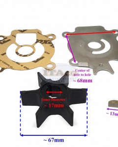 Boat Motor Water Pump Impeller Kit Set 17400-94700 17400-94701 for Suzuki Outboard (1985-1997) Sierra 18-3243 Engine