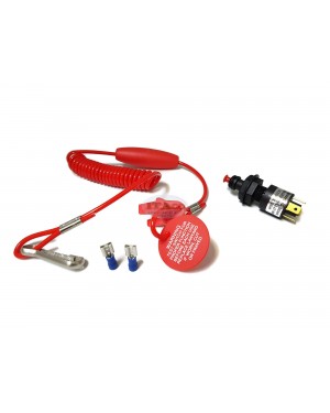 Boat Motor Emergency Cut-Off Switch w/Coiled Lanyard for Suzuki Tohatsu Nissan Outboard 12V Rating 12V DC 10A/450V DC 400ma 2/4 stroke Engine