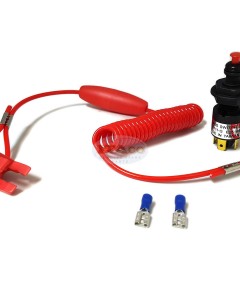 Boat Motor Emergency Cut-Off Switch Coiled Lanyard for Yamaha Mercury Mariner Outboard 12V Rating 12V DC 10A/450V DC 400ma 2/4 stroke Engine