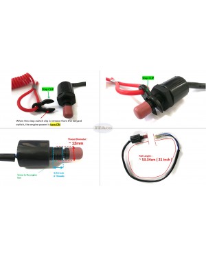 Boat Motor Emergency Kill Stop Switch Lanyard 37830-89E02 37830-89E01 92D11 92D10 For Suzuki Outboard 2/4-stroke motor Engine